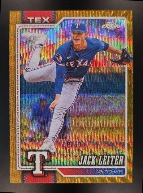 2026 Topps Chrome Jack Leiter #175 Gold Wave Refractor 6/50 Rangers