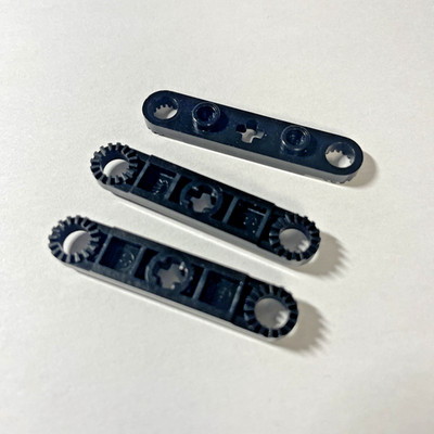 3x Lego Technic Platte 2711 1x5 Achse Kreuzloch schwarz Black