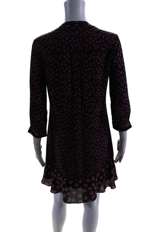 Vestido Whistles Mujer Estampado Floral Cuello Llave Línea A Negro Rosa Talla 4 Foto 3 de 4