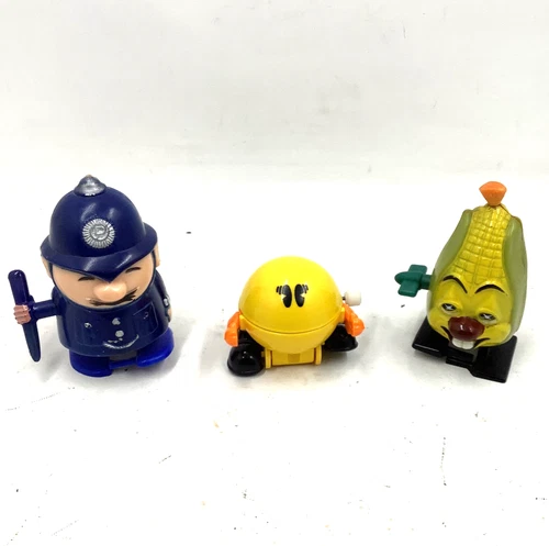 Vintage Louis Marx Walking Windup Toy Bu8ndle Corkie Corn Police Man Tomy Pacman