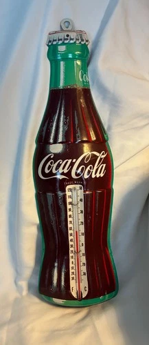 Vintage 1960'S Donasco Coca-Cola Tin Hanging Wall Thermometer 16.5" Made In USA