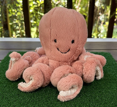 Jellycat Little Odell Octopus Pink Apricot Plush Stuffed Tentacles ODL2OC 6 Used