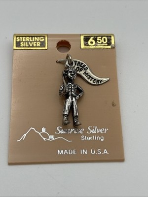 Maisel Lumberjack Trees of Mystery Vintage Sterling Silver Charm Pendant 3.0g