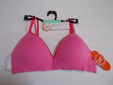NWT WONDER NATION 2 Pack Girls Pink White Wire free T-Shirt Bra Sz 38