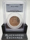 1943 Walking Liberty Half Dollar MS65 PCGS Blue Label