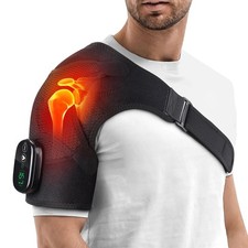 Cordless Shoulder Heating Pad, Heated Shoulder Wrap with Massage, Heated Shou...