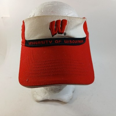 Wisconsin Badgers Visor Hat Cap Red Adjustable Team Logo Wool Blend Colosseum
