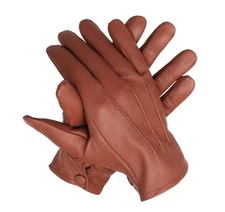 Men's  Dress Gloves, Color Brown, Made With Genuine Sheep Skin Leather Sz L