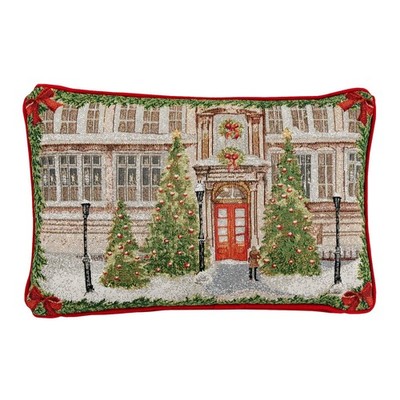 SANDER Welcome X-mas Gobelin-Kissen Dekokissen Weihnachten gefüllt 32x48 cm