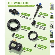 100FT Drip Irrigation System Kit with Programmable Timer for Effortless Watering