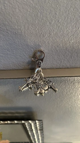 CHROME HEARTS portachiavi stile cuore cromato