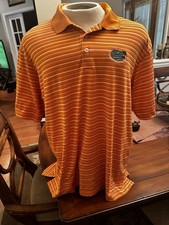 FLORIDA GATORS Polo Shirt Men's XL Embroidered Orange Short Sleeve Golf Sports