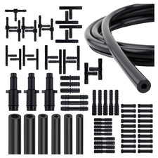 6PCS 5Ft Silicone Vacuum Hose Kit with 64PCS Connectors,100PSI Vacuum Hose Au...
