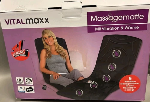 Vital Maxx Massagematte mit Wärmefunktion und Vibration, Schwarz
