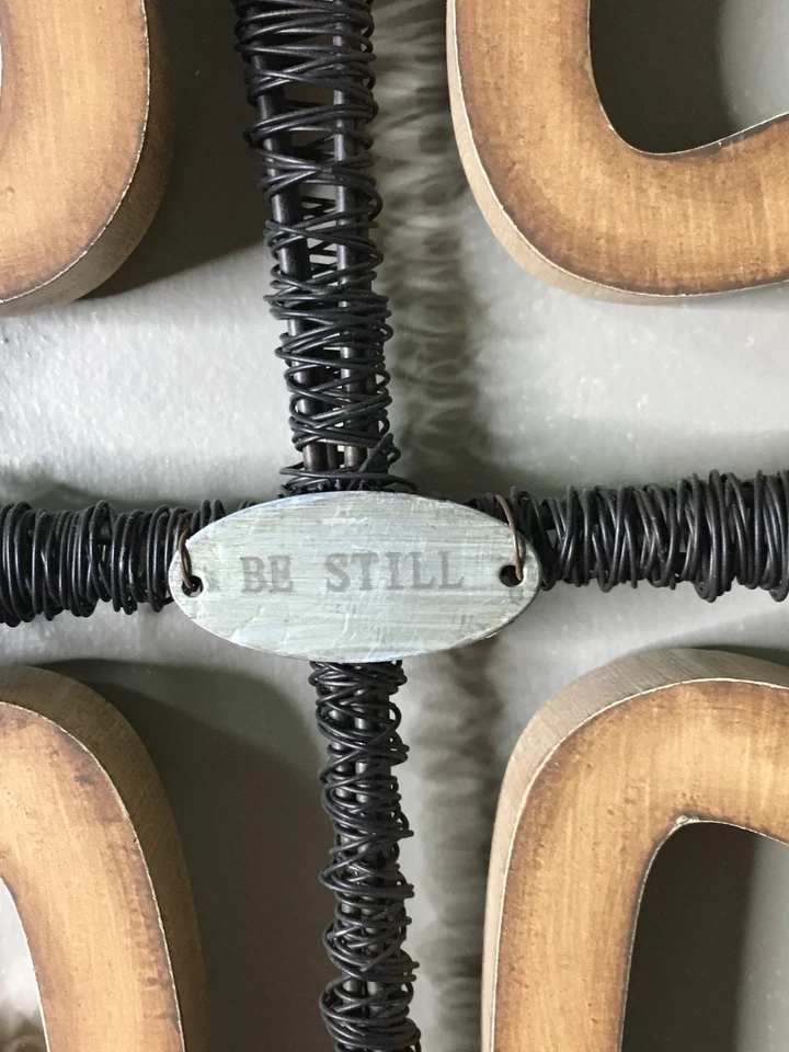 Demdaco Wooden Cross "Be Still" Wall Decor BY MARK DAVIES 12" #18399 Wood Metal - Image 2 of 4