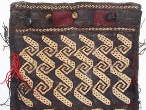 ANTIQUE TRIBAL ETHNOGRAPH HAND WOVEN MULTICOLOR WOOL GEOMETRIC PILLOWCASE POUCH