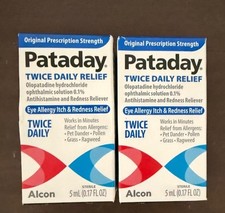 Pataday Twice Daily - Two 5mL redness relief eye drops Exp: 4/26 7/26