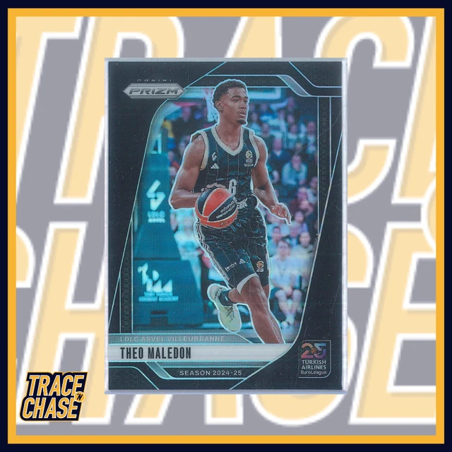 2024-25 Panini Prizm Euroleague Basketball Theo Maledon Black Prizm 1/1 #43