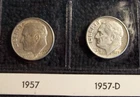 Roosevelt Dime lot  1957  P-D   90% Silver (Lot of 2)  (NR)