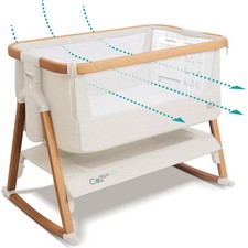 CoZee  Baby Bassinet  Bedside Sleeper - Rocking Bassinet for Baby, Fast-Fold...