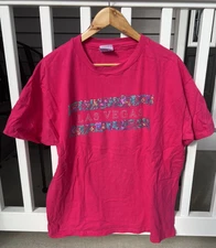 VINTAGE 90’s Las Vegas T-shirt Unisex XL Hanes Beefy-T Sunset Floral Design SS