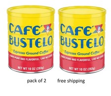 Cafe Bustelo, Espresso Style Dark Roast Ground Coffee, 10 oz Can 2 Pack 