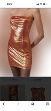 Urban Outfitters Bronze Strapless Bodycon Mini Dress Sleeveless Size L