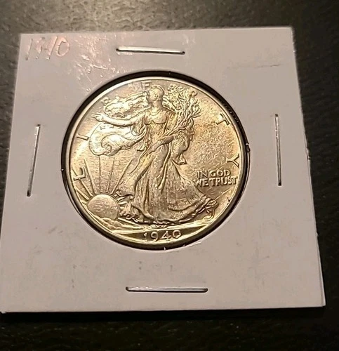 1940 P Walking Liberty Half Dollar AU Condition Light Gold Brown Tone
