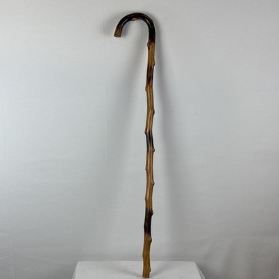 Vintage Walking Cane Stick Wood Natural Knotty Grain 33  ESTATE SALE FIND