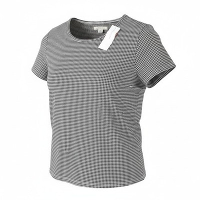 AMERICAN EAGLE OUTFITTERS Damen T-Shirt L schwarz Karomuster Rundhals Kurzarm