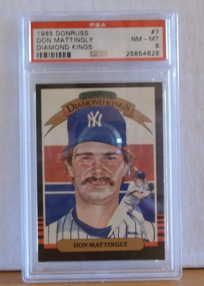 1985 Donruss #7 - DON MATTINGLY - DIAMOND KINGS - PSA 8 NM - MT