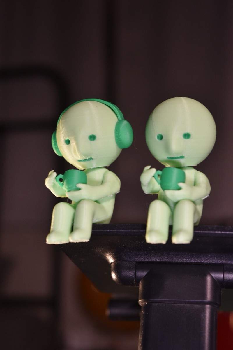 Matcha Coffee Drinking Headphone Smiski Custom Figurine 3d Printed