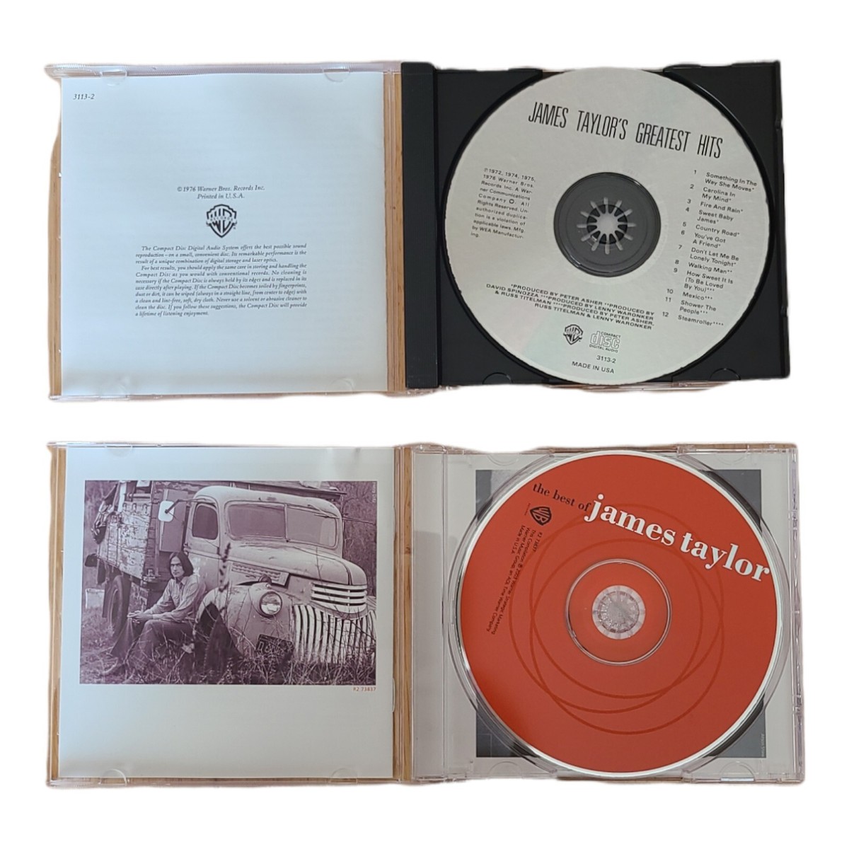LOT of 2 James Taylor The Best Of CD / James Taylor Greatest Hits