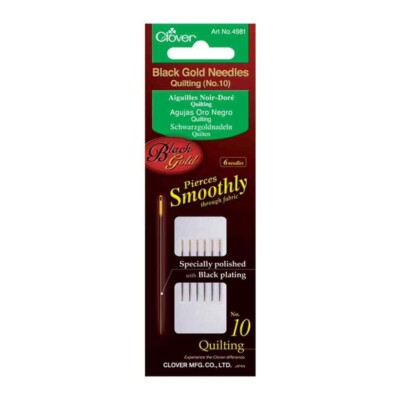 Kleeblatt schwarz gold Nadeln: Quilten Nr. 10, 6er Pack Nr.4981