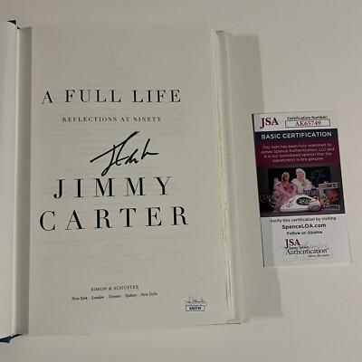 JIMMY CARTER SIGNED A FULL LIFE BOOK (HARDCOVER) WITH JSA COA