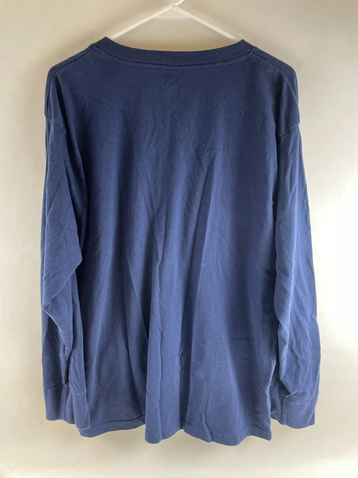 Camisa informal Joe para dormir, para hombre talla XX, azul, manga larga, 1/4 abotonada Foto 2 de 4