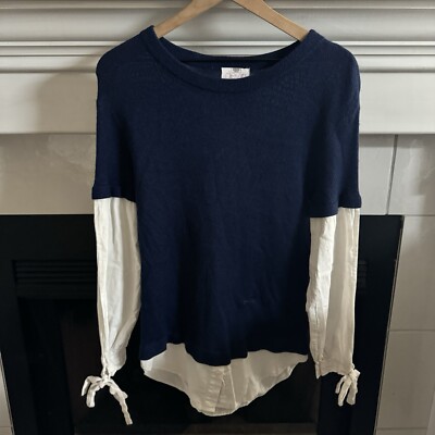 Devlin by PARKER Navy Flare Shirt Sweater Size Small