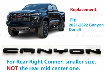 1PC Matte Black Rear Tailgate Conner Canyon Letter Emblems 2021-22 Canyon Denali