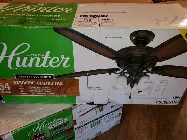 Hunter Osbourne Ceiling Fan Model 54066 54 In 3 Mounting Options