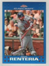 2007 Topps Chrome Blue Refractor #003 Edgar Renteria Atlanta Braves BV$5