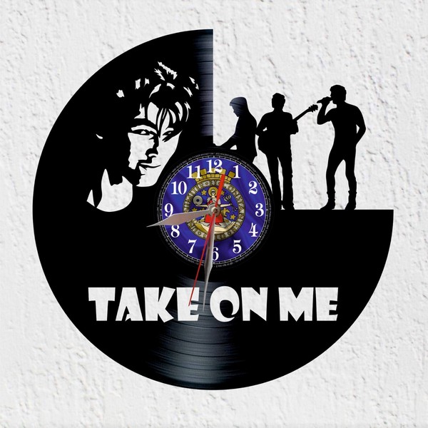 Wanduhr Schallplatte Vinyl Silhouette Morten Harket Synthpop Deko Aha Musik-image