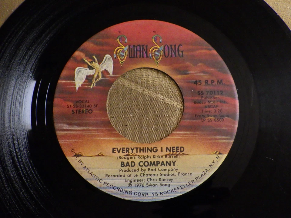 Bad Company BURNIN' SKY/EVERYTHING I NEED Swan Song SS 70112 Foto 2 de 2