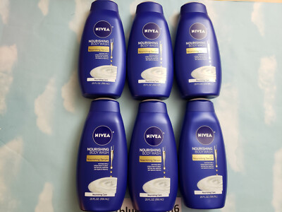 LOT (6) NIVEA NOURISHING CARE BODY WASH NOURISHING SERUM    20 FL OZ