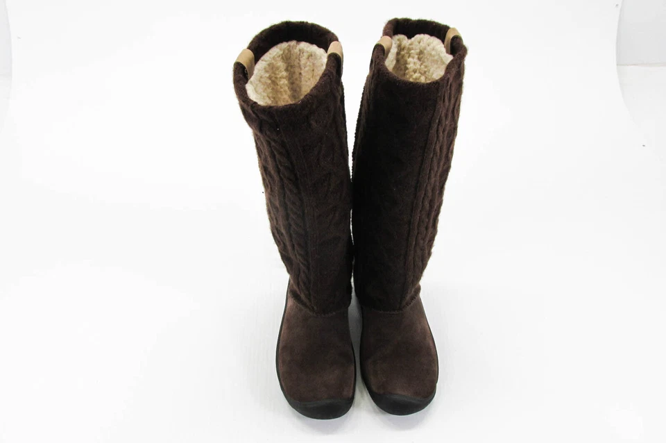 Keen Womens Tall Knit Lined Boots Size 7 Brown Suede Winter Shoes Pre Owned vvq - Image 3 of 4