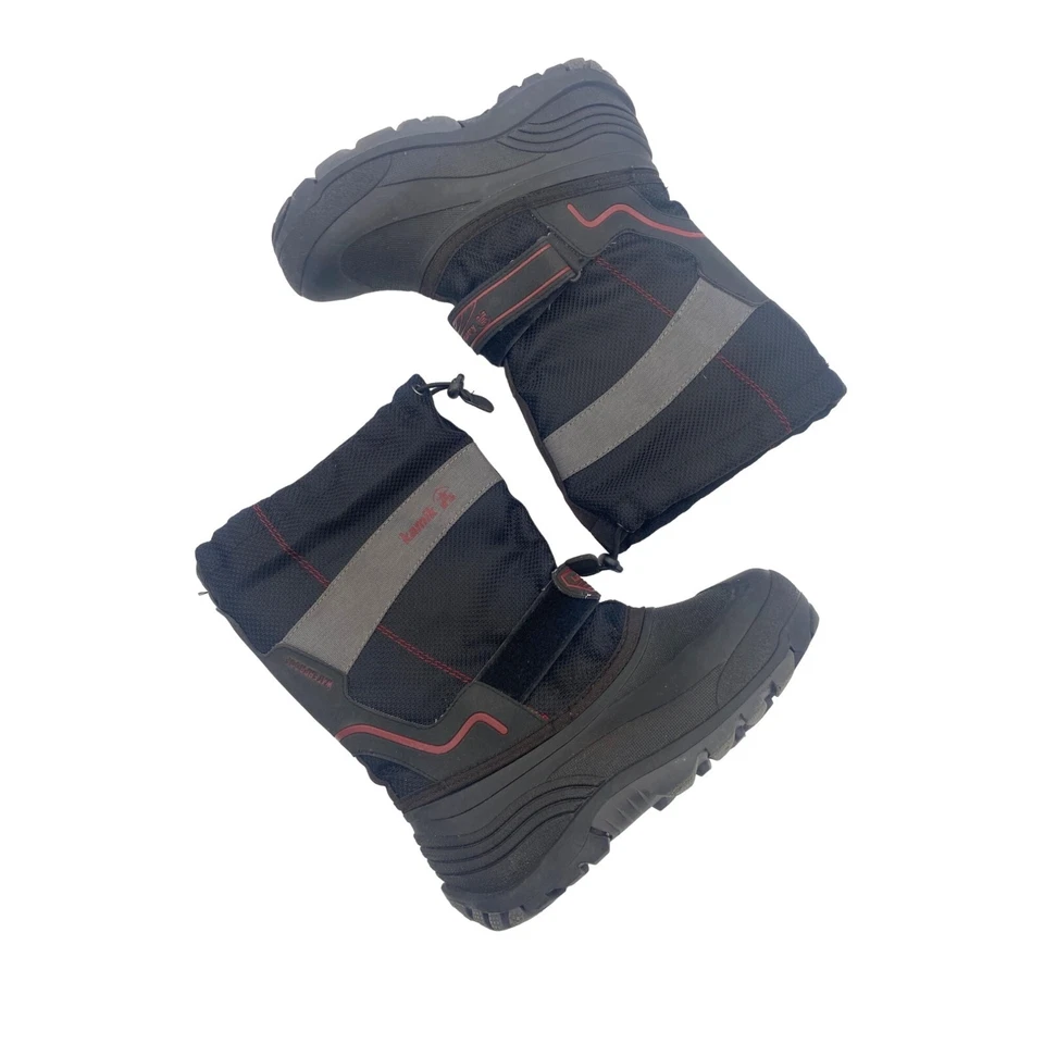KAMIK Waterbug Bota de Invierno Niño Talla 5 Negro Rojo Impermeable Cuello de Nieve Gancho y Lazo Foto 2 de 4