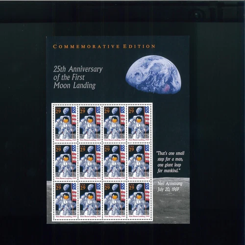 United States 29¢ First Moon Landing Postage Stamp #2841 Mint Full Sheet
