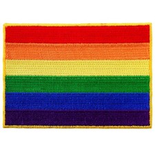 RAINBOW FLAG PATCH classic GAY RIGHTS LGBT LGBTQ+ PRIDE iron-on embroidered NEW