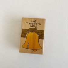 Westwater Enterprises Let Freedom Ring Bell Wood Rubber Stamp