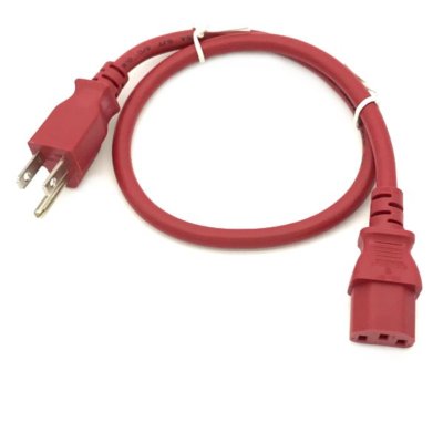 Red 2FT COMPUTER POWER SUPPLY AC CORD CABLE WIRE FOR HP DELL ACER DESKTOP PC SYS