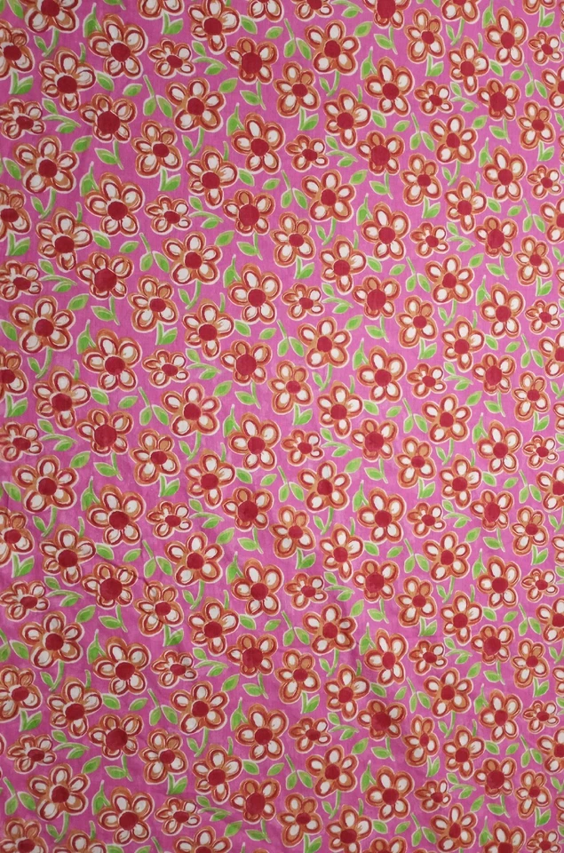 Vintage Winky Textile Inc Fabric Tossed Flowers Floral Quilting Fabric 56"x64" - Image 2 of 4